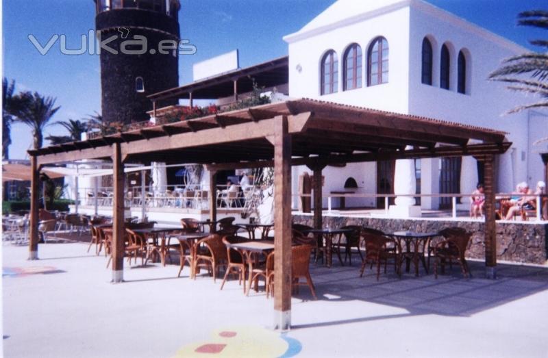 Pergola que se hizo en el muelle del Castillo