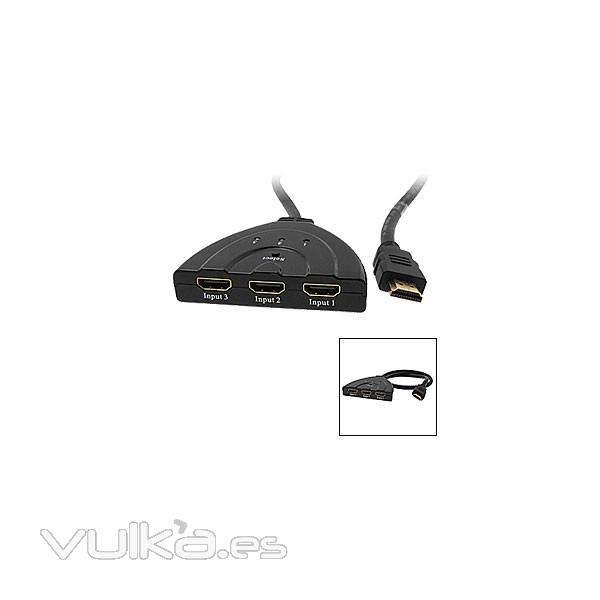 LADRN HDMI 3X1, que cuenta con tres entradas de HDMI que permitir las tres conexiones que elijas.