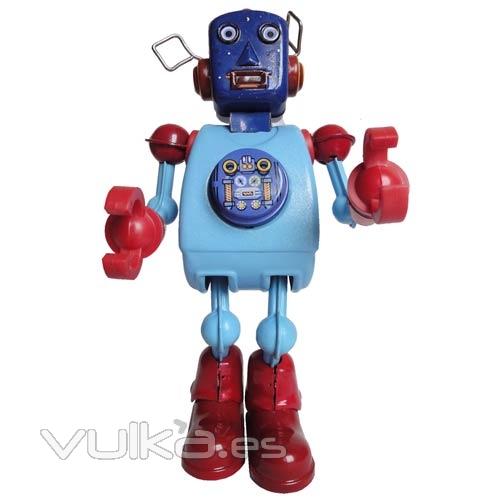 colecciolandia.com ROBOT DE HOJALATA CON MECANISMO DE CUERDA.