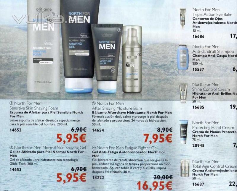 Espuma y gel de afeitar, correccion antiojeras,aftershave, crema de manos, antiojeras para hombre