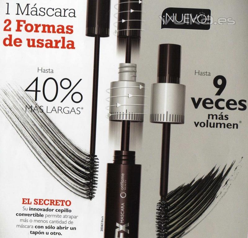 Mascara de pestaas 2FX doble accion, dos mascaras en un solo cepillo