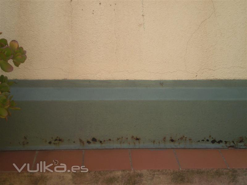 Proyección de suber tres para eliminar el oxido - antes del proyectado