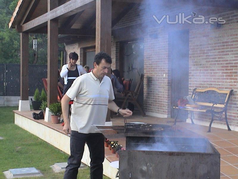 Preparando la merienda.