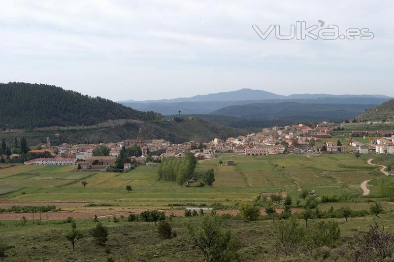 Panormica de Rubielos de Mora desde la Masia del Cura