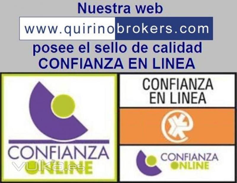 QUIRINO & BROKERS - Sello calidad CONFIANZA ON LNE web www.quirinobrokers.com