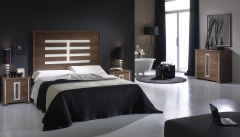 Dormitorio berlin nogal con blanco