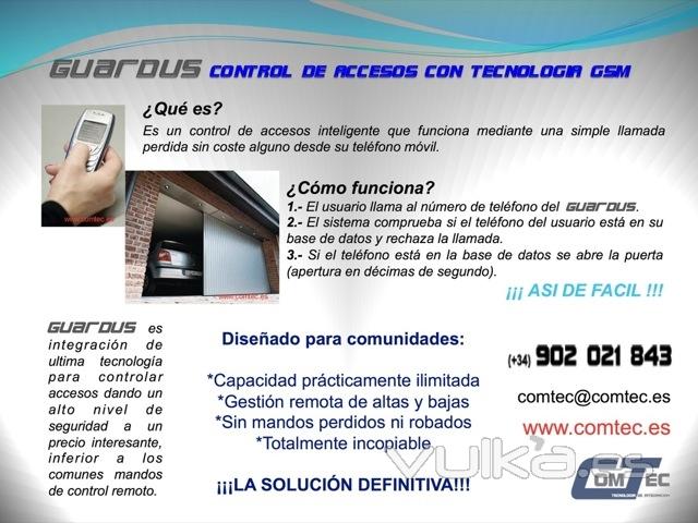 GUARDUS Abra Garaje o Portal con llamada Perdida Telefono Movil, +seguridad, +economico que mandos
