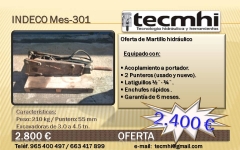 Oferta martillo hidraulico indeco mes301 (210 kg)