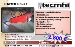 Oferta martillo hidrulico rammer s.23 (340 kg)