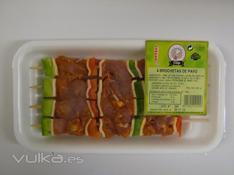 Brochetas de pavo 400 g.