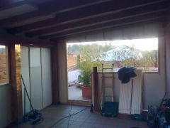 Estructura de madera para ampliacion de comedoraislamiento termico