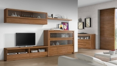 Salon comedor moderno en nogal