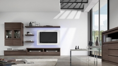 Muebles en color ceniza panal tv con luz