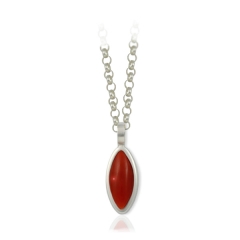 Colgante en plata con coral natural, cadena 45 cm