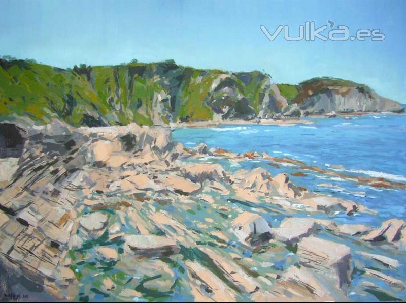 playa de asturias, óleo sobre lienzo