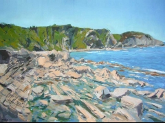 Playa de asturias, oleo sobre lienzo