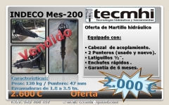 Oferta martillo hidrulico indeco mes-200 (120kg)