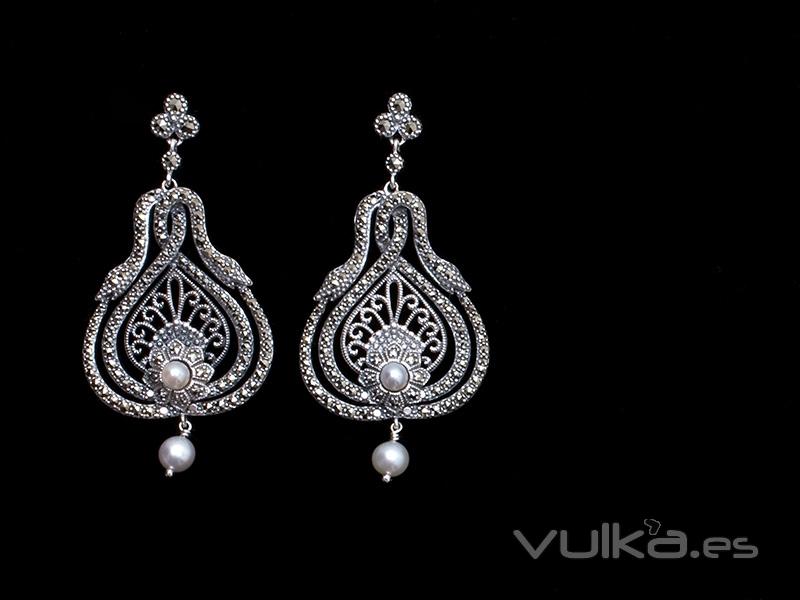 Pendientes de plata y marquesitas