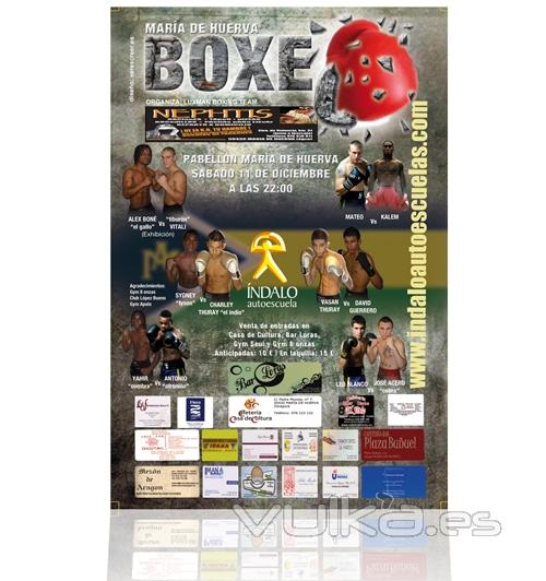 Diseño de cartel de evento de boxeo