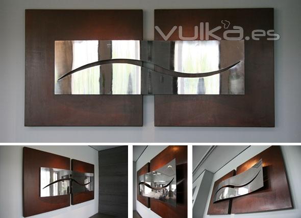 Relieve Evolucion 1 - 200x100x20  Acero corten y acero inoxidable pulido