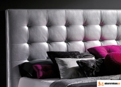 Cabecero de cama zone en piel blanca