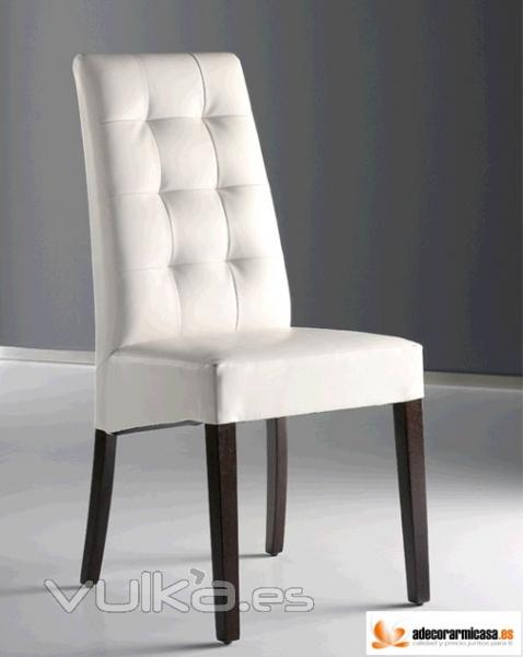 Silla paris en piel blanca