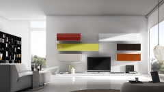 Composicion de muebles en colores lacados