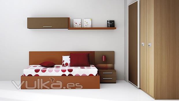 Mueble juvenil en colores tierra