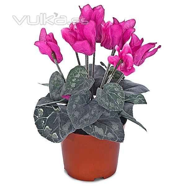 Planta artificial mini cyclamen fucsia en lallimona.com