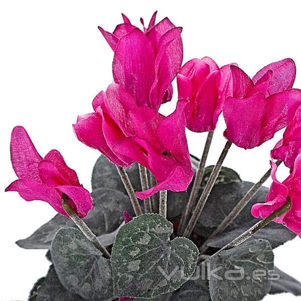 Planta artificial mini cyclamen fucsia en lallimona.com detalle1