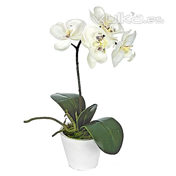 Planta artificial phalaenopsis blanca en lallimona.com