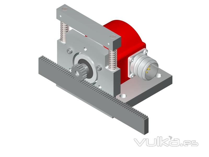 Adaptador pion cremallera para encoder o potenciometro