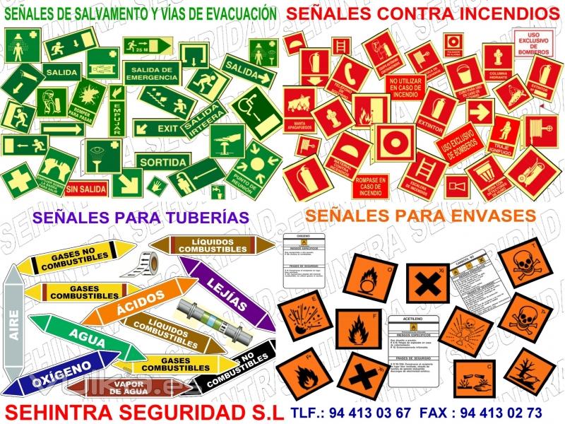 SEÑALIZACION DE SALAVEMENTO Y EVACUACIÓN,SEÑALIZACION C.I,SEÑALIZACION DE TUBERIAS,SEÑALIZ.ENVASES