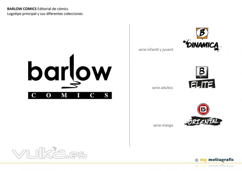BARLOW COMICS Editorial de cmics. Diseo logotipo principal y sus diferentes colecciones