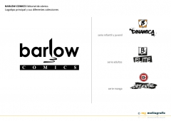 Barlow comics editorial de comics diseno logotipo principal y sus diferentes colecciones