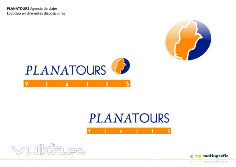 PLANATOURS Agencia de viajes. Diseo de logotipo