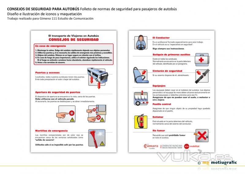 CONSEJO DE SEGURIDAD AUTOBS. Diseo de folleto e iconos (realizado para Gimeno 111)