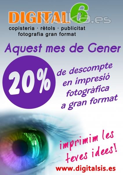 20% descuento en gran formato valido hasta 28-02-2011