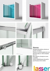 Mampara para banera y ducha con puertas correderas puertas en cristal templado de 6 mm