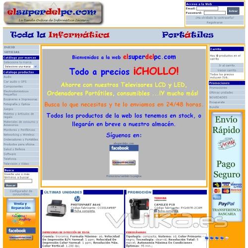 Elsuperdelpc.com Es una tienda Online donde adquirir informtica y Electrnica al mejor precio. 