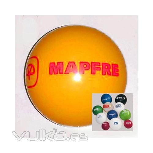 Pelota de plástico con tu logo 1 color incluido en precio. Desde 1,25 EUR >Ref. GVAMK1