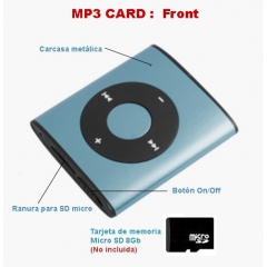 Reproductor mp3·card vista frontal funciona con tarjeta sd micro > ref xlimp301