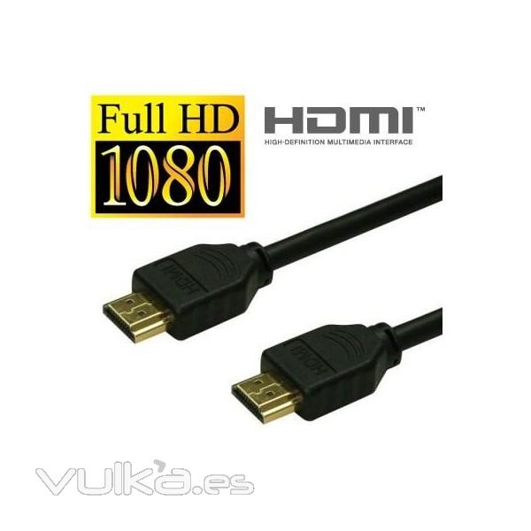 Cable de conexin HDMI estndar con conectores chapados en oro.
