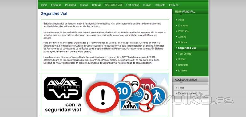 Página Web - Autoescuelas Avae Vip