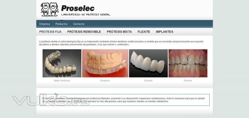 Página Web - Proselec Dental