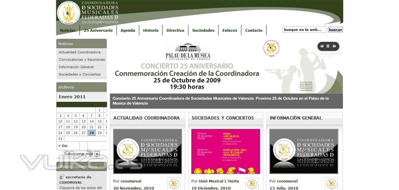 Diseño Web - Coordinadora de Sociedades Musicales Federadas