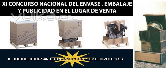 Premio LIDERPACK´10. Solución de embalaje Heavy Duty para transportar/almacenar un motor de automóvi