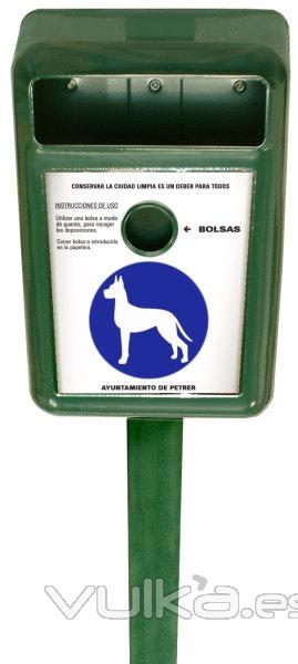 Z-3028 Papelera canina con dispensador y cartel indicador