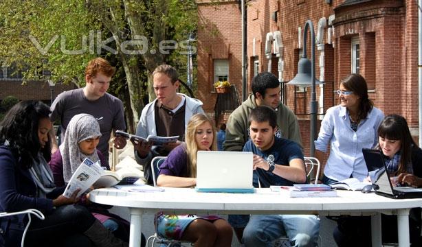 Chicos estudiando