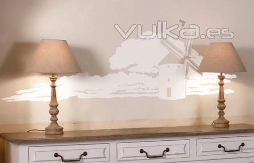 vinilo decorativo de tendencia clasica, ideal para colocar en color blanco sobre tonos crema